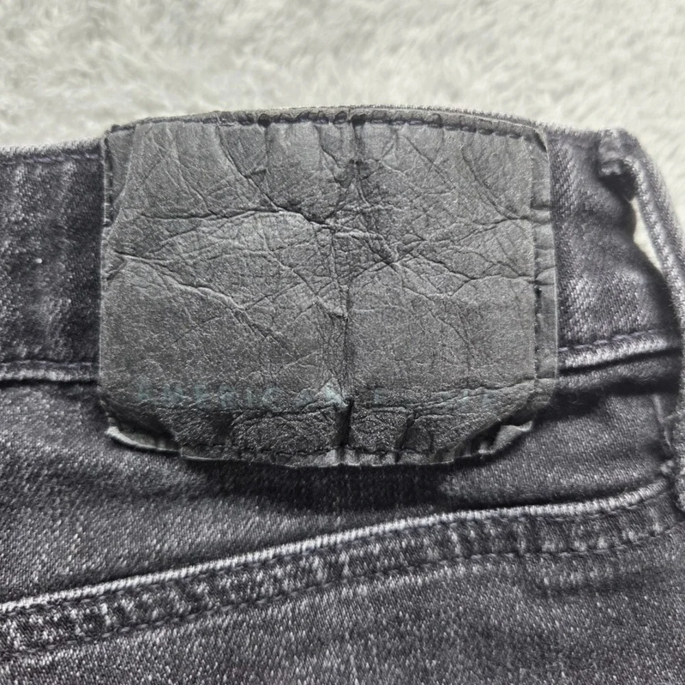 American Eagle Jeans Mens 34X32 Black Athletic‎ Skinny Mid Rise Distressed Denim